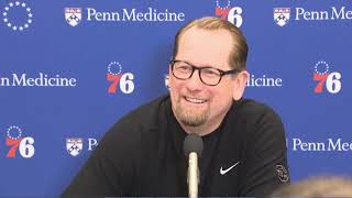 Nick Nurse PostGame Interview | Philadelphia 76ers vs New York Knicks