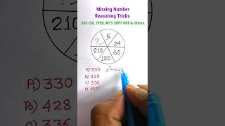 Missing Number| Reasoning Tricks in Hindi| Reasoning Classes for SSC CGL CHSL MTS CRPF RRB |#shorts