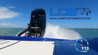 Lanier Custom Boats 113mph 450R on a 20ft Fiberglass FISHING Catamaran