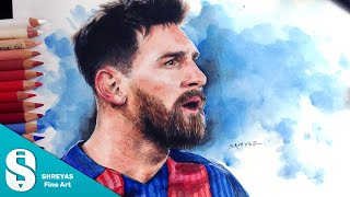 Speed Drawing: Lionel Messi (FC Barcelona) - Color Pencil | Timelapse