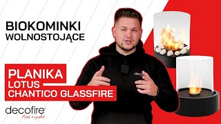 🔥 Biokominki wolnostojące Planika Chantico Glassfire i Planika Lotus | DECOFIRE