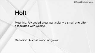 Holt Meaning