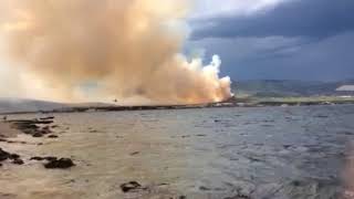 Waldbrand bei Trogir gegenüber der Insel Ciovo in Kroatien