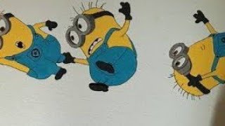 Minions drawing with colours for children step by step drawing and painting tutorial