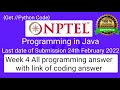 NPTEL Programming in Java week 4 all 5 programming assignment answer with code link
