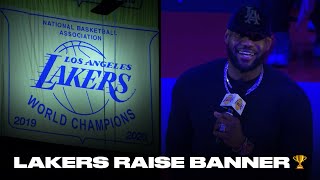 LeBron James, Anthony Davis, Lakers Celebrate 17th Championship Banner At Staples Center