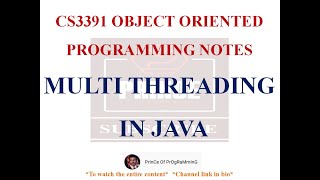 MULTITHREADING NOTES | CS3391 OBJECT ORIENTED PROGRAMMING NOTES | 2021 REGULATION CSE