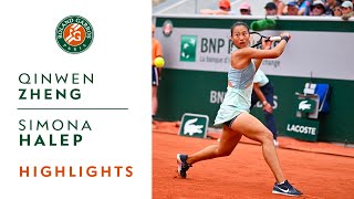 Qinwen Zheng vs Simona Halep - Round 2 Highlights I Roland-Garros 2022