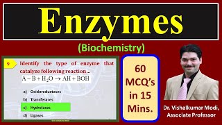 MCQs of Enzymes | Introduction, Classification, Regulation & Inhibition | Enzyme Kinetic | Coenzymes