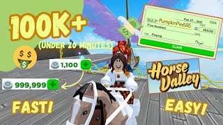 How to get RICH in Horse Valley Roblox - 100K in 20 minutes! 💸💰🐎⚠️