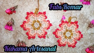 aretes de chaquira / mostacilla fácil y rápidos de hacer (Aretes rosa), 🌹🌺🌹