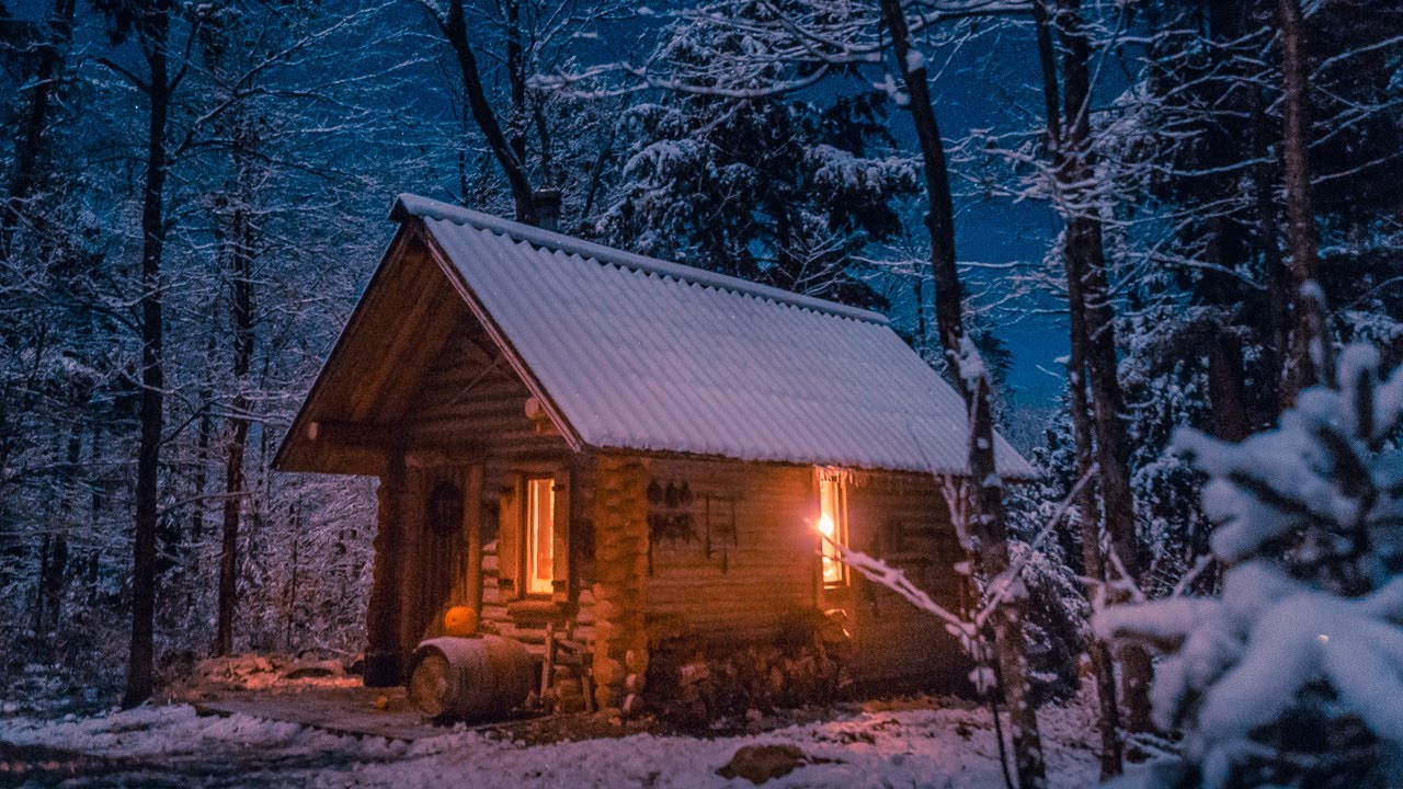 Building A Log Cabin Alone In The Snow | Off Grid Sauna Ep 4 - YouTube