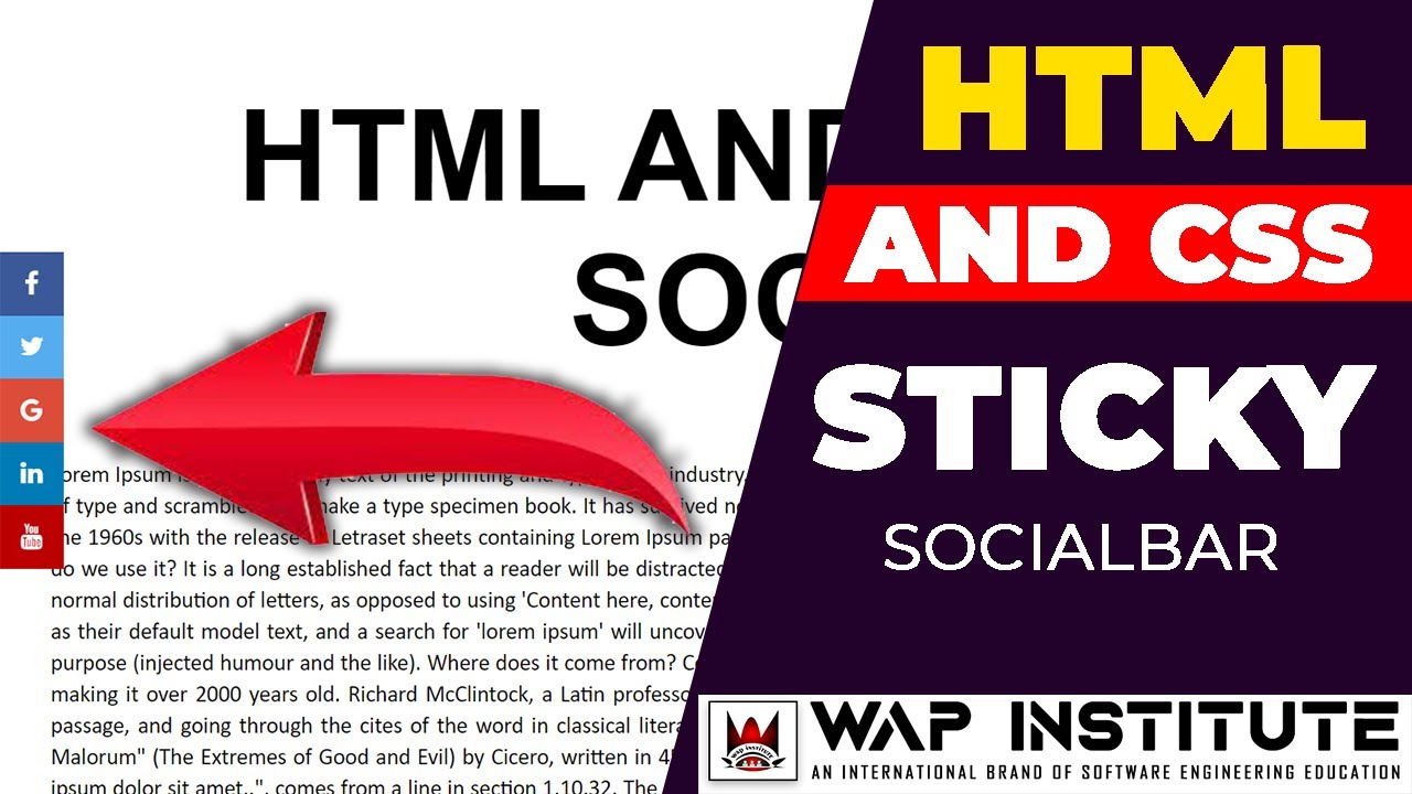 W3Schools - How To Create A Fixed Social Bar In Html Css | Fixed Social ...