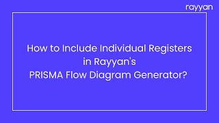 Add Individual Registers to PRISMA Flowchart in Rayyan | Meta-analyses and Systematic Reviews