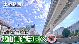 [車載動画 ドライブ] 名古屋市守山区から千種区の「東山動植物園」へ