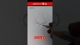 how to draw nose 🤯👃 || pencil sketch || #shorts #nose