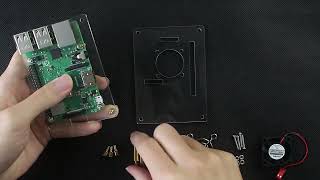 Layer Raspberry Pi 4 Acrylic Case Transparent Enclosure + Cooling Fan + Fan Cover for Raspberry Pi