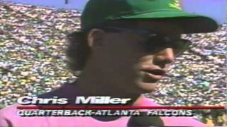 Former Oregon QB Chris Miller interviewed on sidelines of 1990 BYU-Oregon game