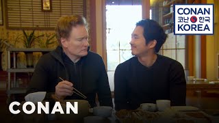 Conan & Steven Yeun Enjoy A Traditional Korean Meal | CONAN on TBS