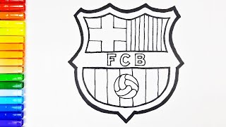 Learn How to Draw FC Barcelona Logo Easy | Drawing and Coloring Pages for Kids