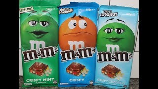 M\u0026M’s Chocolates: Crispy Mint, Crispy and Crispy Coconut Candy Bar Review