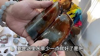 红翡特色料，彩霞满天，秋水共长天一色美景