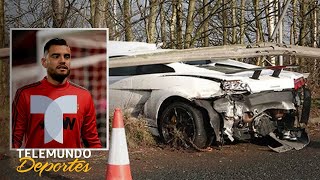 Sergio Romero destroza su Lamborghini en terrible accidente y sale ileso | Telemundo Deportes