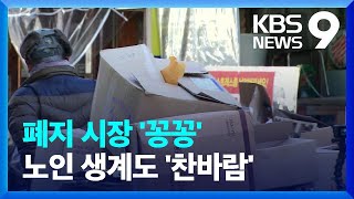 폐지 시장 ‘꽁꽁’, 노인 생계 ‘흔들’…수거 대란 재연되나? [9시 뉴스] / KBS  2023.01.23.