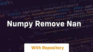 numpy remove nan