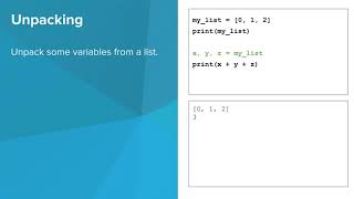 Intro Python- Packing and Unpacking