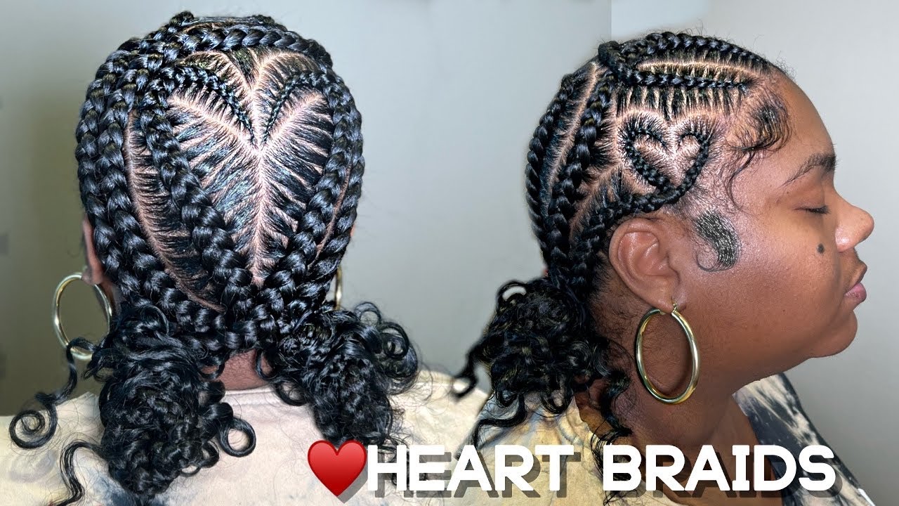 STITCH BRAIDS WITH A HEART . Heart Braid Hairstyle - YouTube