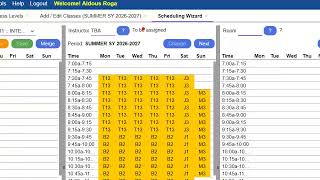 how to create class schedule "Scheduling Wizard" for summer class with up to 10hrs per week class