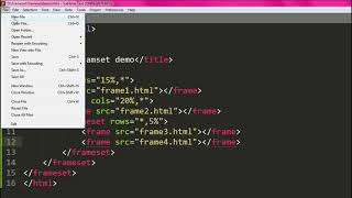 How to create frames in HTML by using frameset tag.