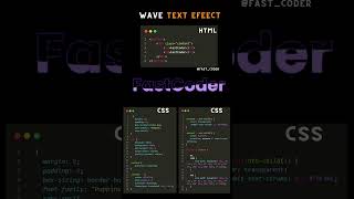 🌊Beautiful CSS Text Wave Effect | Fast coder | #texteffects #csseffect