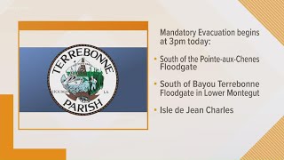 Mandatory evacuation for areas outside of levee protection system in Terrebonne Parish