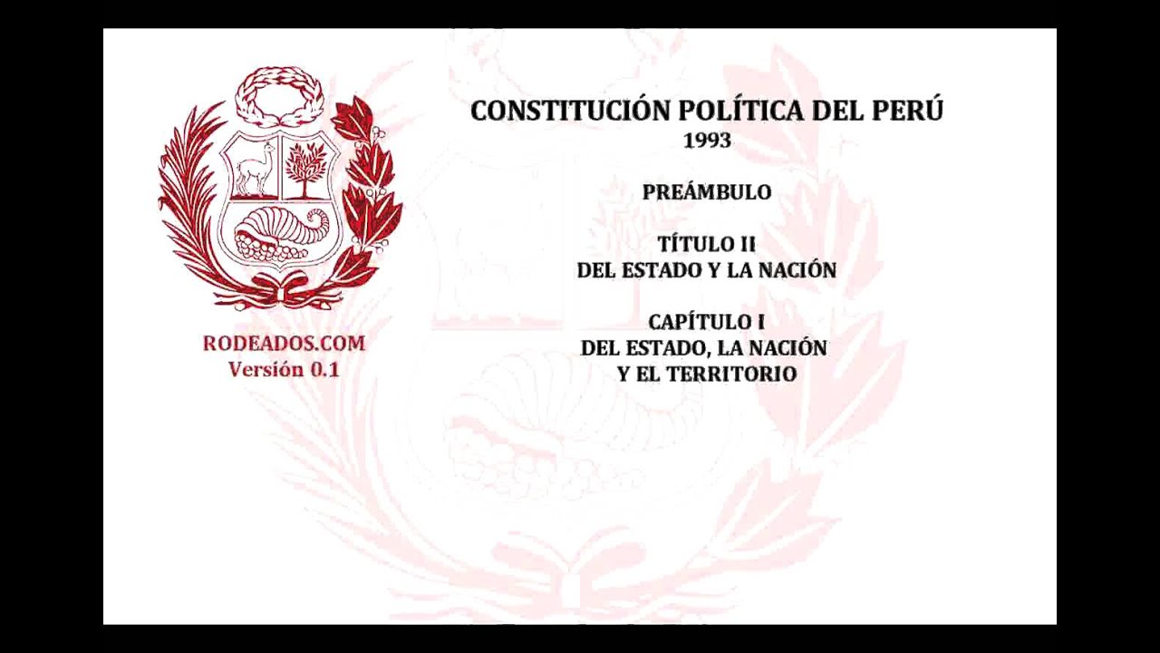 Titulo II Capitulo I - Constitucion Politica Del Peru - YouTube