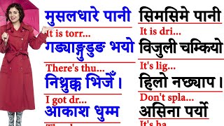 Daily English Vocabulary Practice with Nepali Meanings and Sentences | Talk about Weather | Speaking