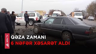 Biləsuvarda ağır qəza, iki avtomobil toqquşdu – APA TV