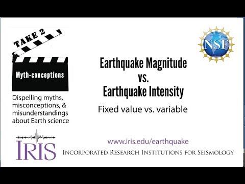 What is the difference between earthquake magnitude and intensity quizlet?