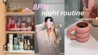 8pm cozy night routine🎀🌙🧸 unwind with me, self care, nightly skincare \u0026 more!