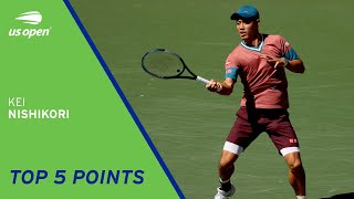 Kei Nishikori | Top 5 Points | 2021 US Open