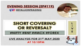 Evening Session(EP#119) Short covering or Reversal? Live Analysis for May 21st #Nifty #BankNifty