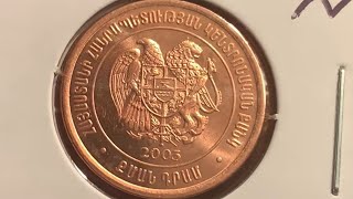 2003 Armenia 20 Dram Coin • Values, Information, Mintage, History, and More