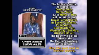 Owen Junior Simon Jules ~ Short Obituary