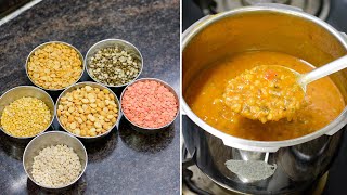 ६ प्रकारच्या डाळी वापरून ही झणझणीत डाळ बनवा | Spicy Dal Recipe | Latika Nimbalkar