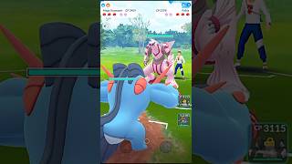 ✨Shiny Palkia V/S Mega Swampert PVP Water Battle in #pokemongo