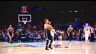 Trae Young makes defensive play on Steph Curry. Taunts him after steal 😱