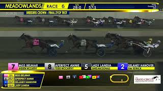 October 25, 2024 - Breeders Crown Final - 2 Year Old Filly Trot - Race 6