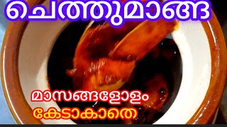 വ്യത്യസ്ത പൊടിക്കൂട്ടിൽ പുറത്തുവച്ചാലും മാസങ്ങളോളം കേടാകാത്ത ചെത്തുമാങ്ങാക്കറി.