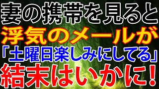 【修羅場】妻の携帯を見ると、浮気のメールが「土曜日楽しみにしてる」結末はいかに！